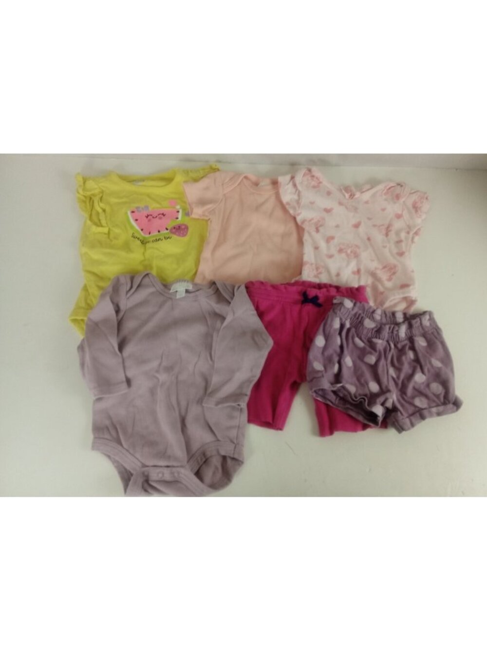 Girl Clothes Size 6-9 Months Mixed Brands Lot Of 6 Pieces (B)